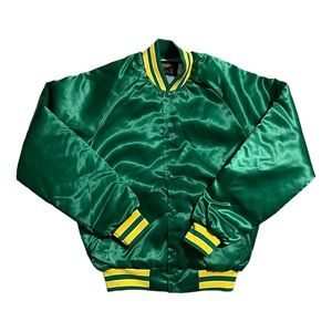 Vintage Swingster Green/Yellow Satin Bomber Jacket
